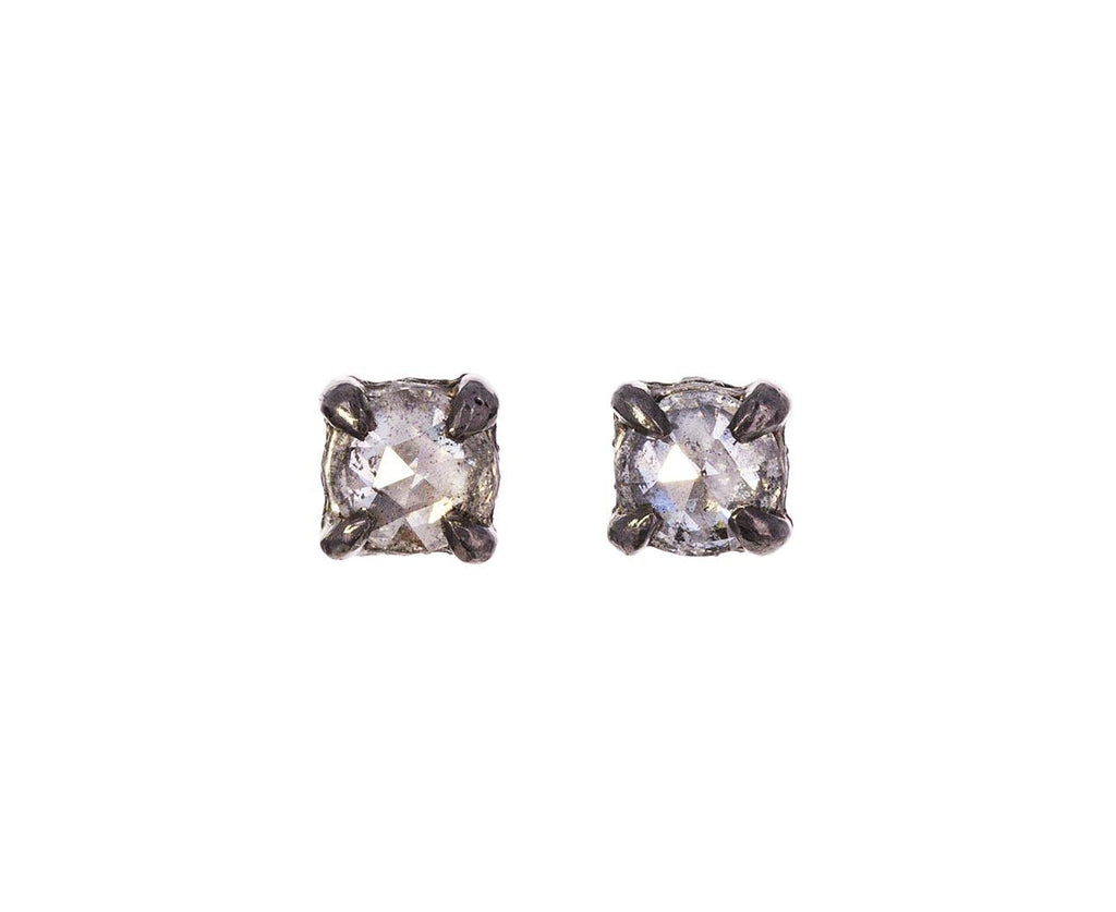 Black and White Rose Cut Diamond Earrings zoom 1_cathy_waterman_platinum_diamond_stud_earrings