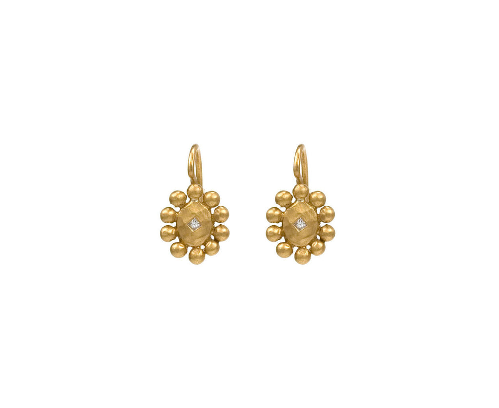 Oval Earrings with Beads zoom 1