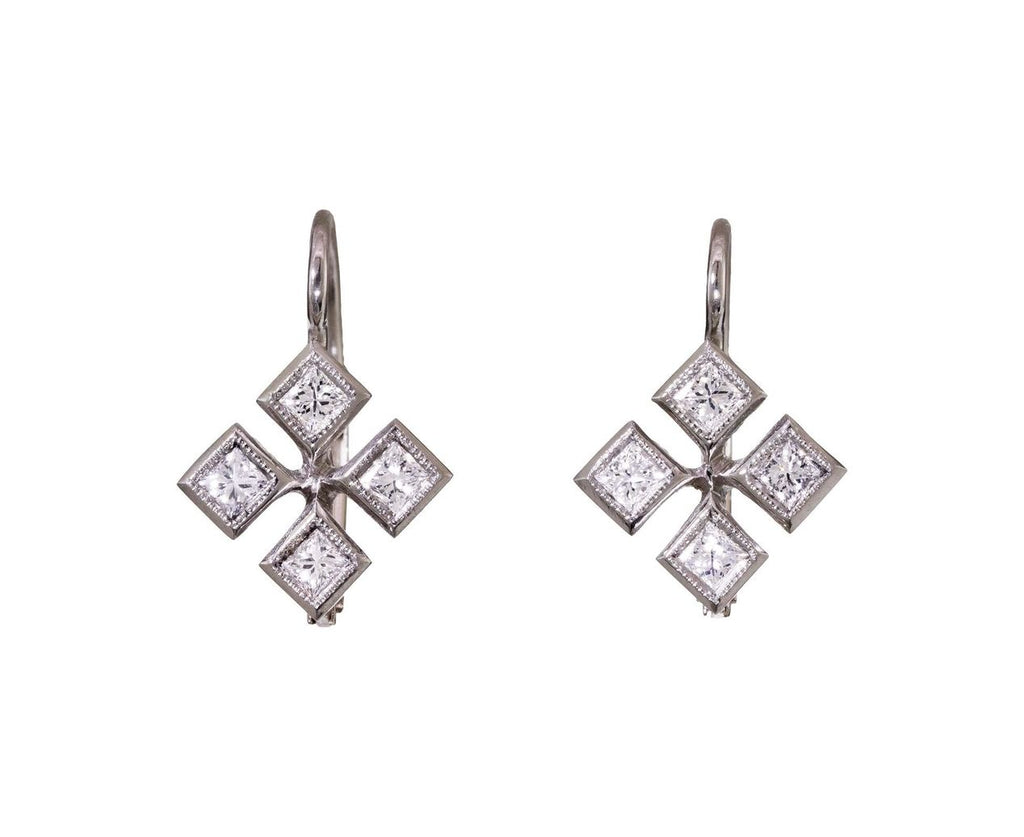 Diamond Checkerboard Earrings zoom 1