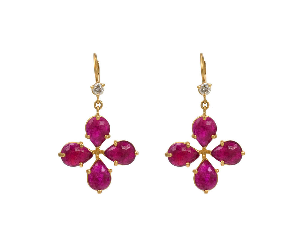Ruby Floating Stars Earrings zoom 1