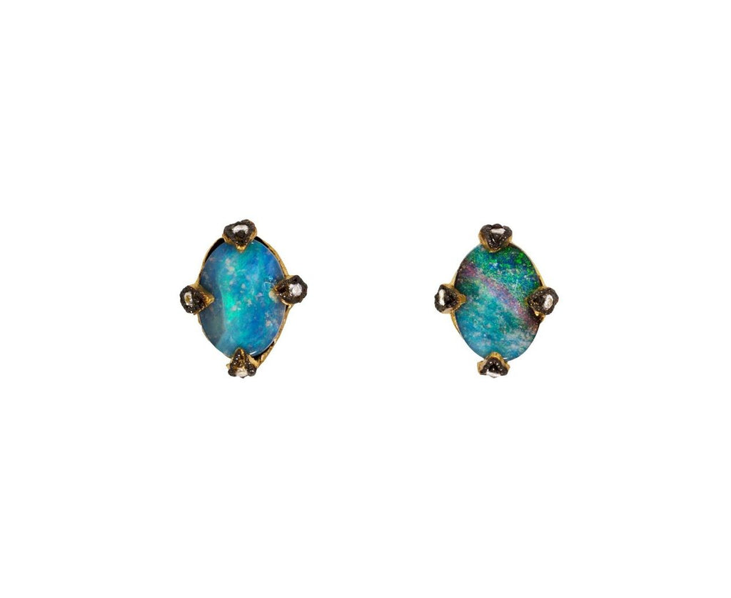 Boulder Opal Antique Prong Earrings zoom 1