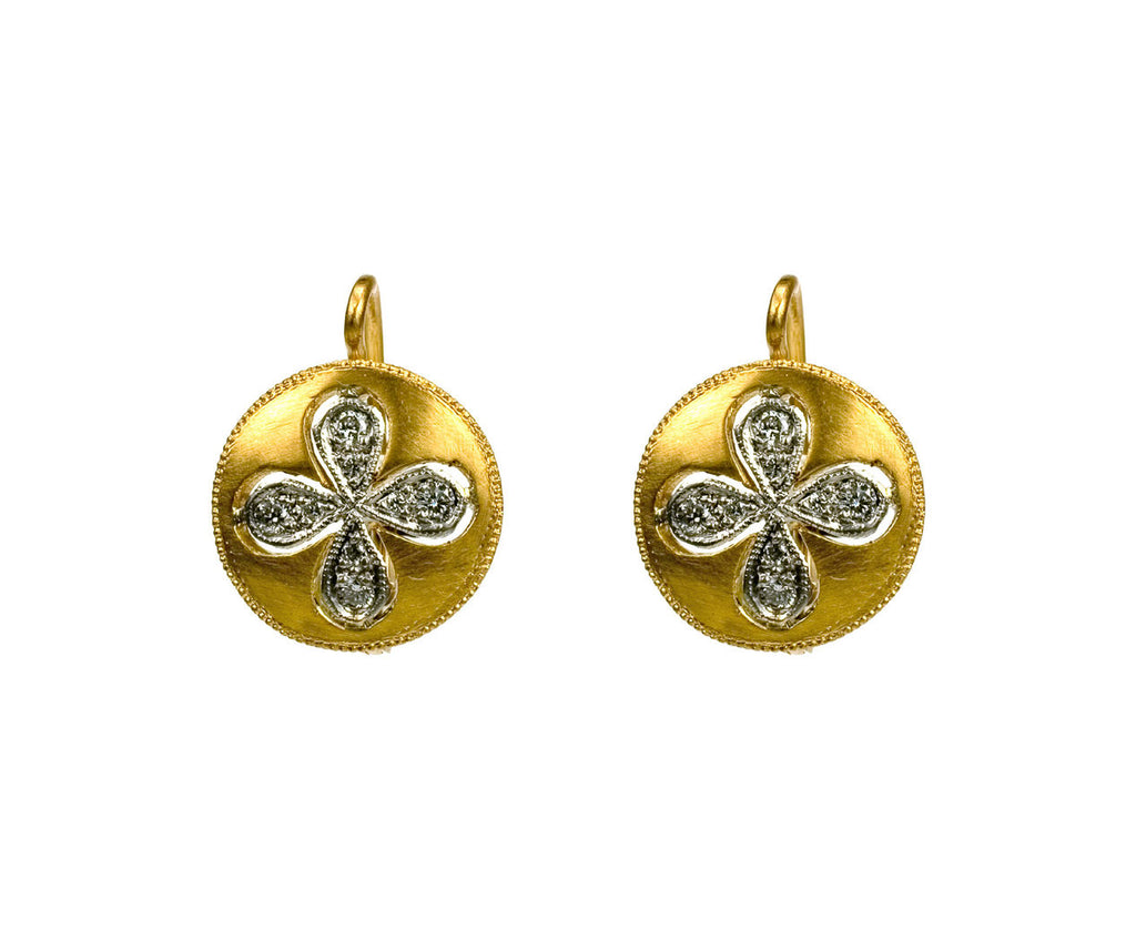 Floating 4-Petal Flower Earrings zoom 1