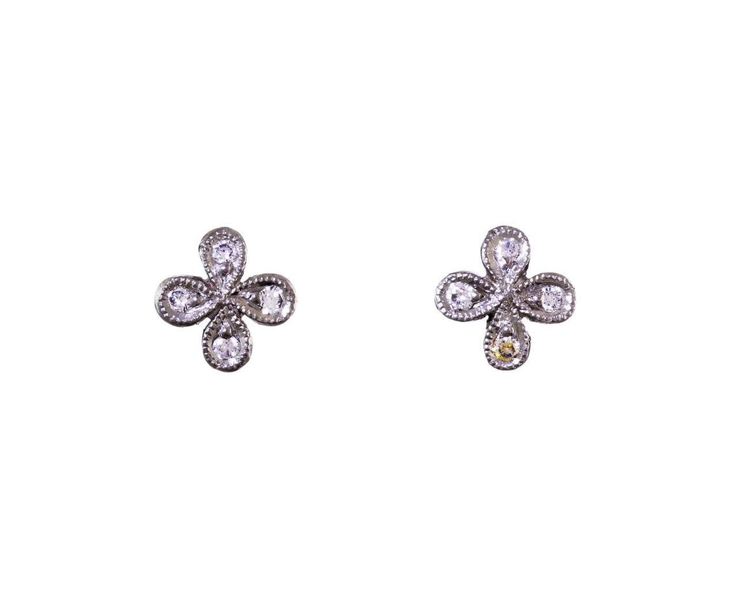 Diamond 4-Petal Flower Earrings zoom 1_cathy_waterman_earrings