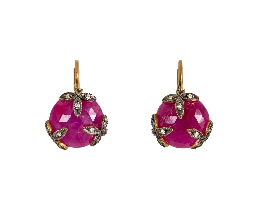 Ruby Four-Petal Overlay Earrings zoom 1