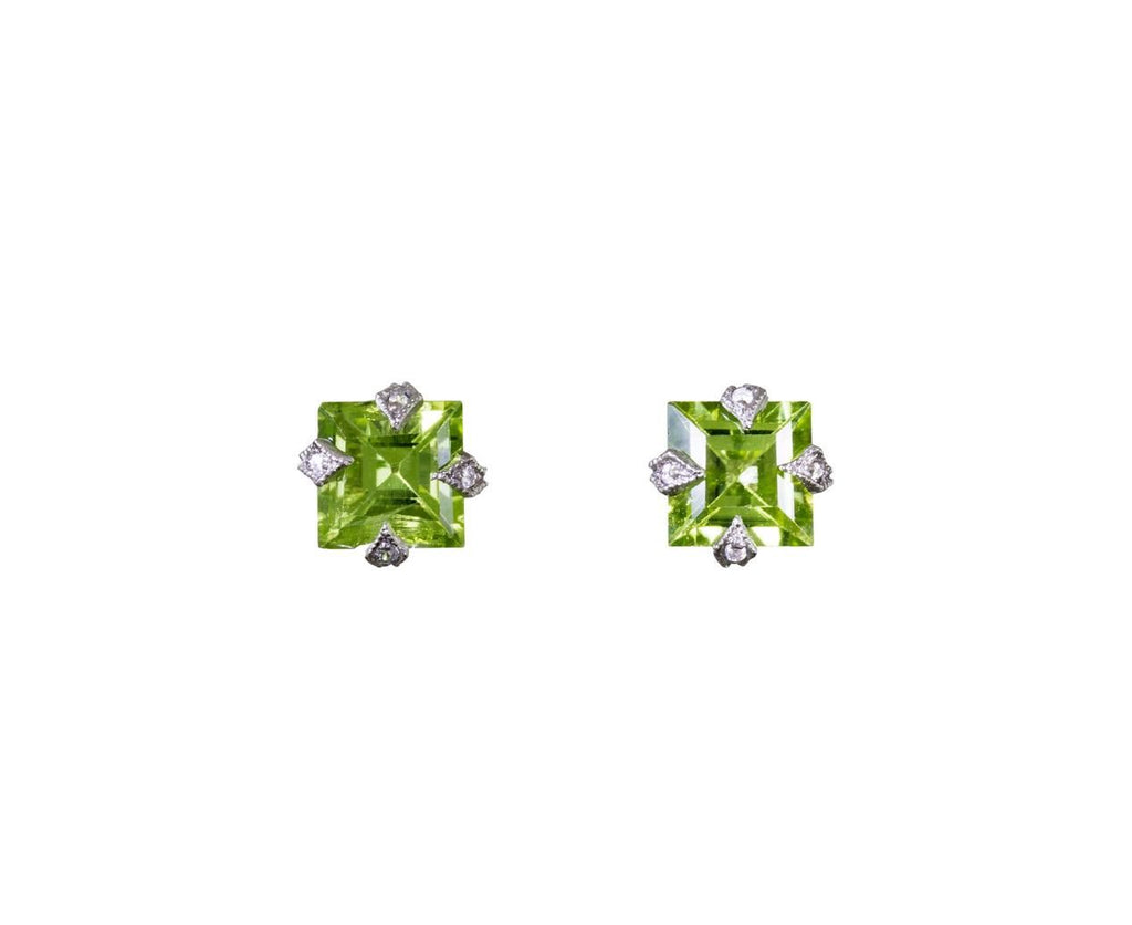 Peridot Square Thorn Post Earrings zoom 1-cathy-waterman-earrings