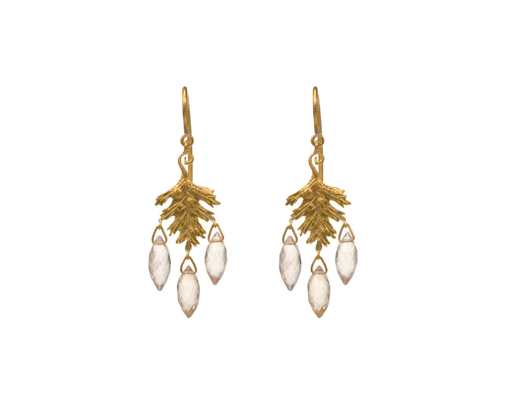 Nude Citrine Leaf Earrings zoom 1