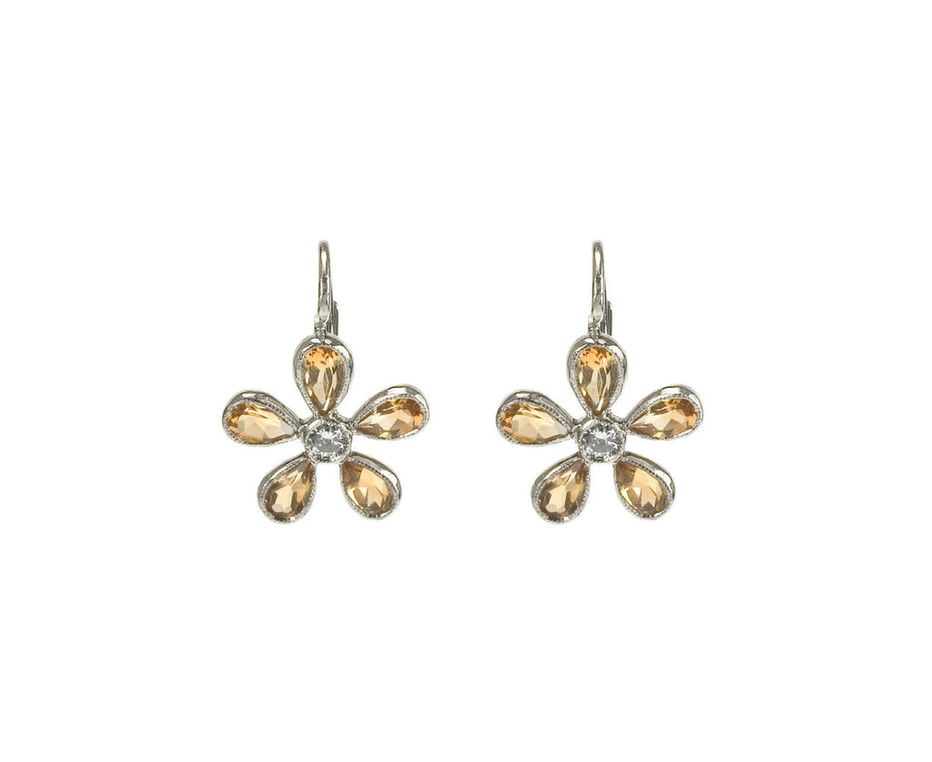 Citrine Flower Earrings zoom 1