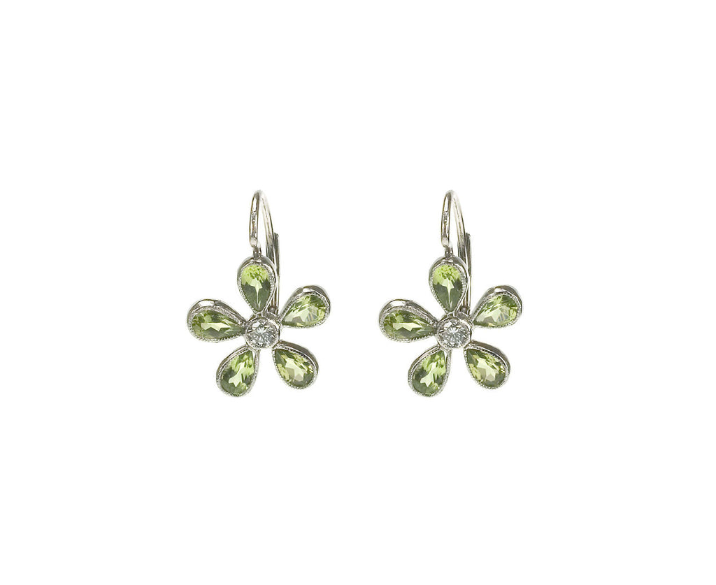 Peridot Flower Earrings zoom 1