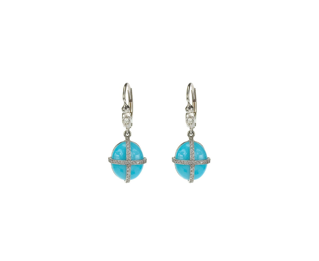 Turquoise and Diamond Earrings zoom 1