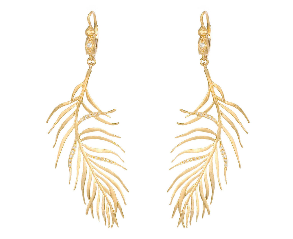 Diamond Feather Earrings zoom 1