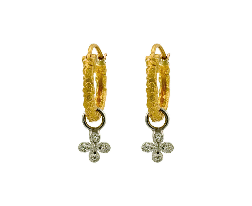 Branch Hoop Earrings with Flowers zoom 1