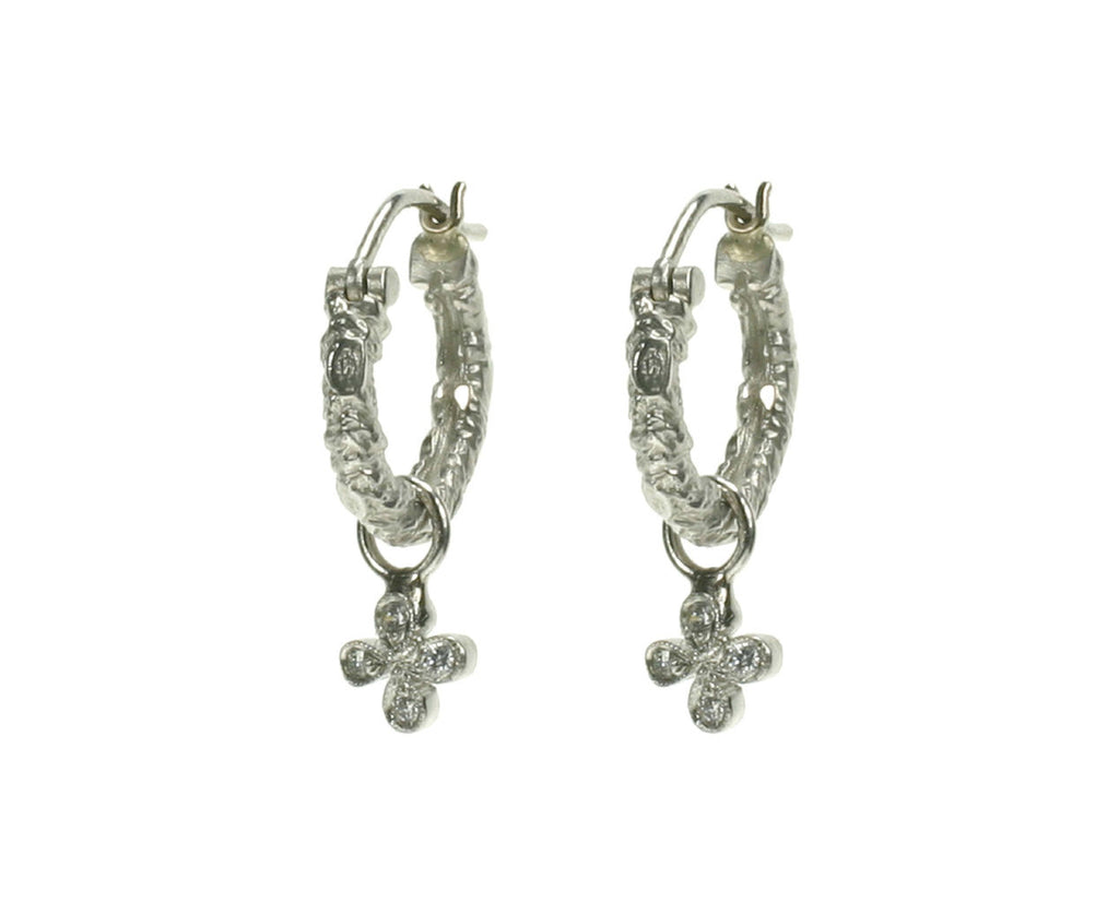 Branch Hoop with Flower Earrings zoom 1