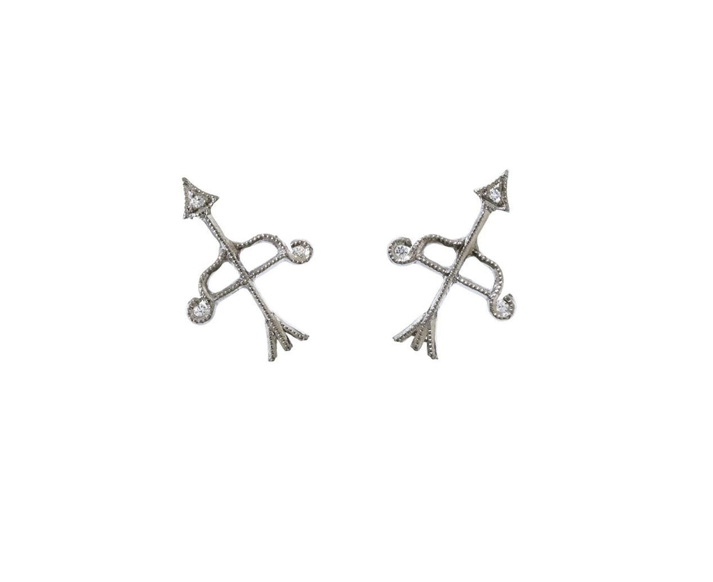 Tiny Bow and Arrow Love Earrings zoom 1_cathy_waterman_platinum_diamond_bow_arrow_earrin