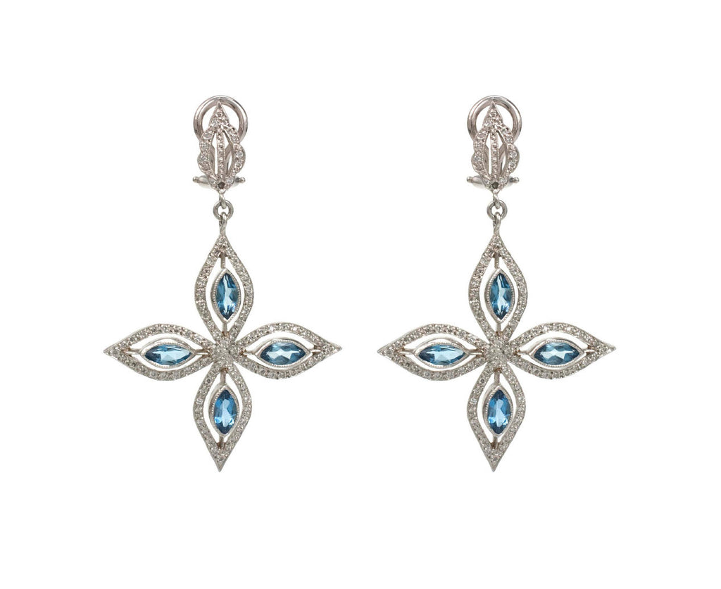 Aquamarine Star Earrings zoom 1