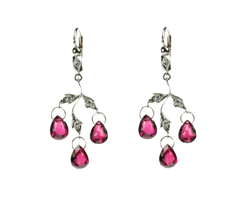 Garnet Chandelier Earrings zoom 1