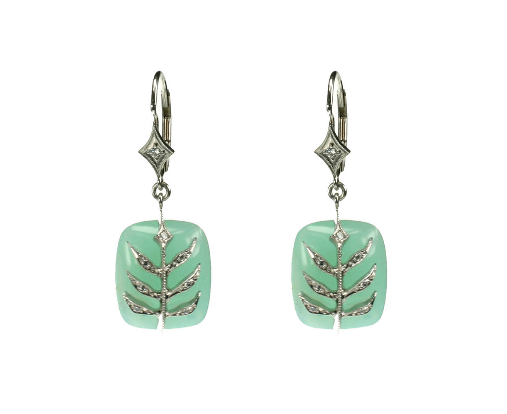 Blue Opal Feather Earrings zoom 1