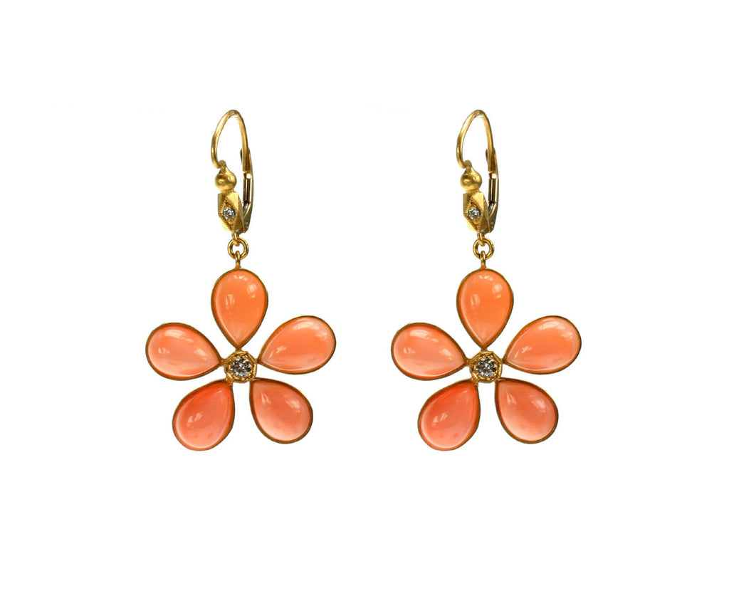 Coral Flower Earrings zoom 1
