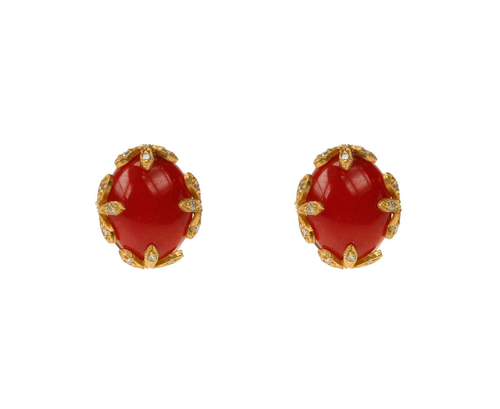 Red Coral Post Earrings zoom 1