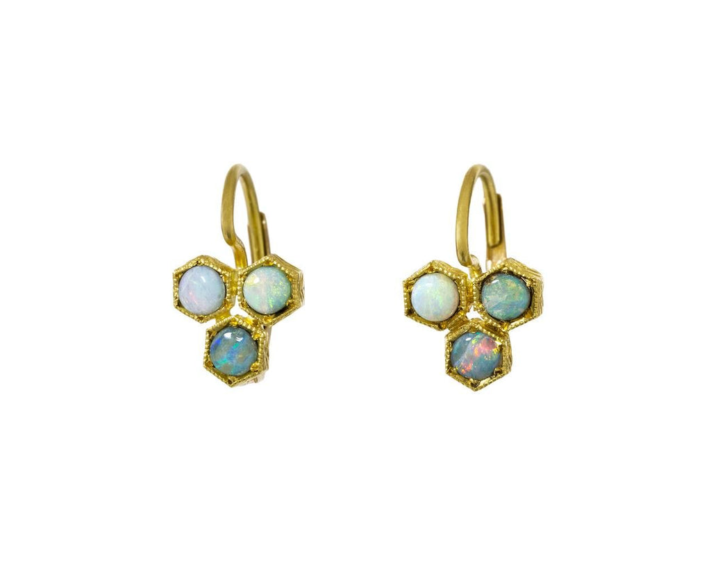 Boulder Opal Triple Hexagonal Earrings zoom 1_cathy_waterman_gold_boulder_opal_triple_hexagon_