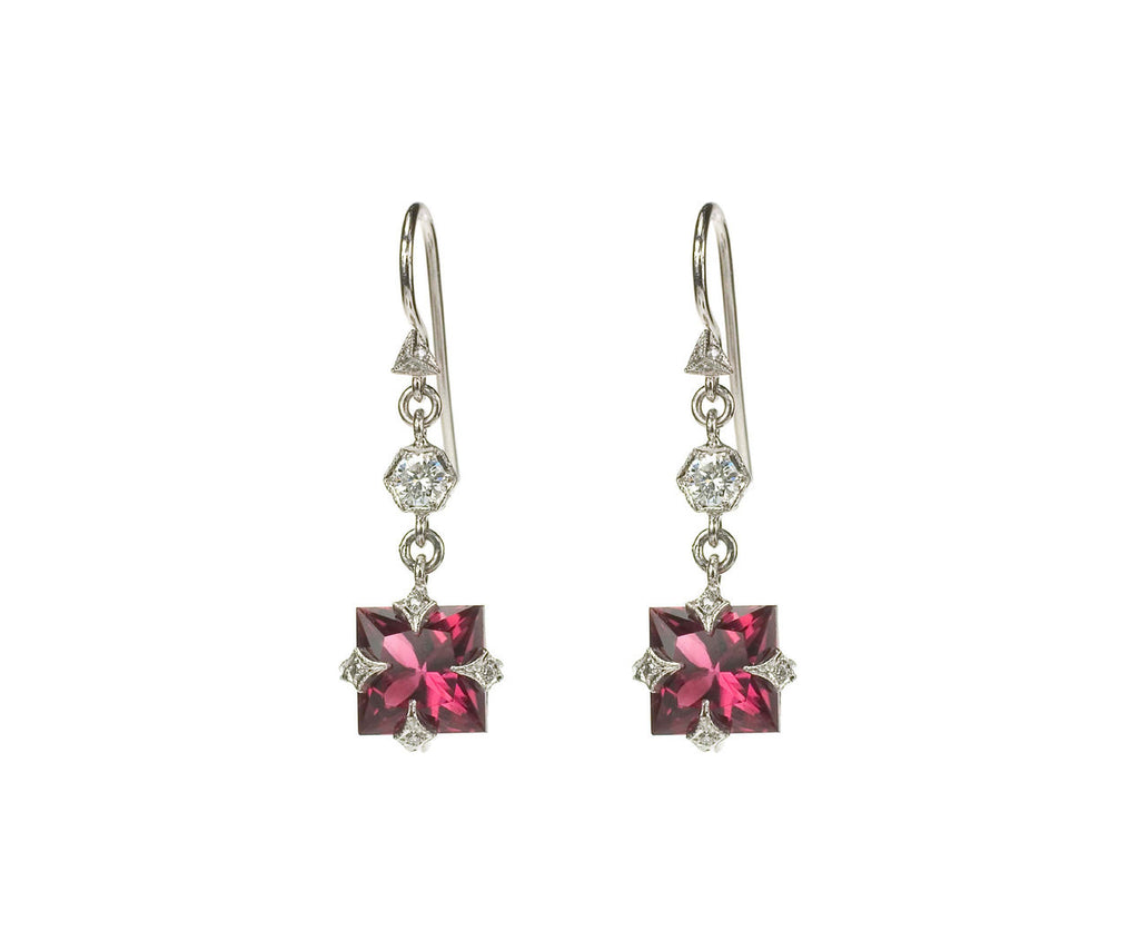 Pink Tourmaline Square Earring zoom 1