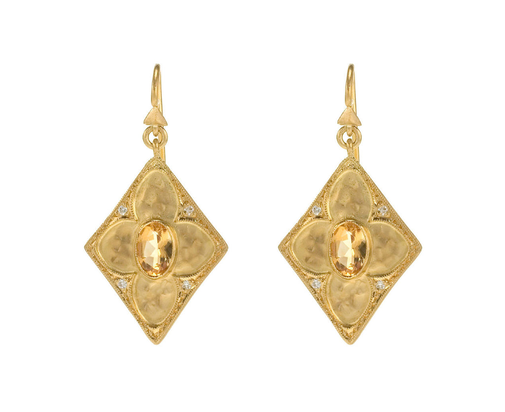 Citrine Diamond Shaped Earring zoom 1