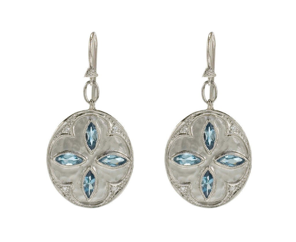 Aquamarine Disc Earrings zoom 1