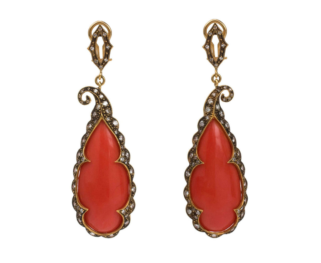Coral Paisley Frame Earrings zoom 1