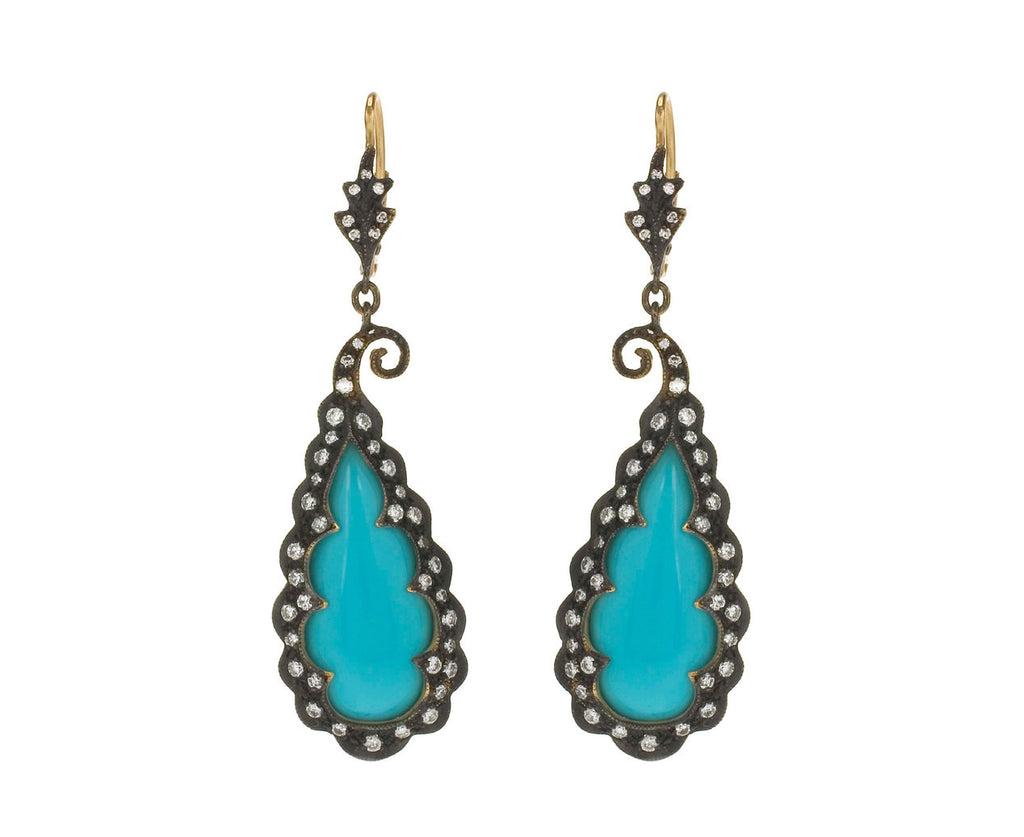 Turquoise Paisley Earrings zoom 1