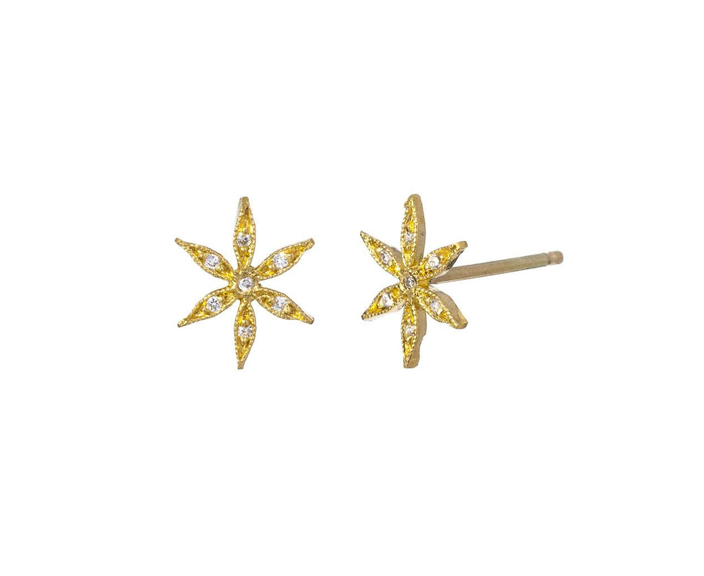 Gold Star Flower Earrrings zoom 1_cathy_waterman_gold_diamond_star_flower_earrings