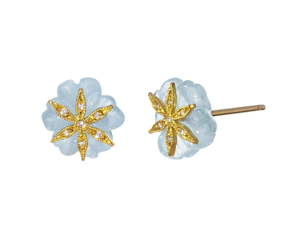 Aquamarine Diamond Flower Star Overlay Earrings zoom 1_cathy_waterman_gold_diamond_aquamarine_earrings