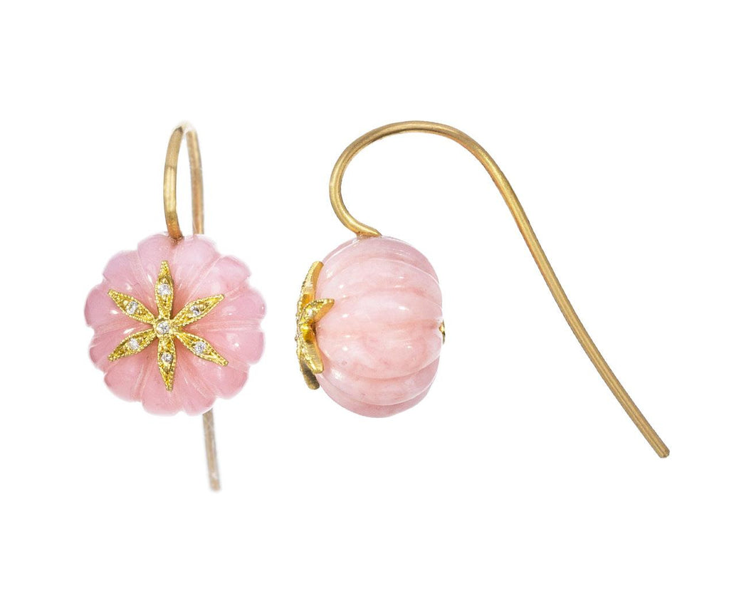 Pink Opal Diamond Star Overlay Earrings zoom 1_cathy_waterman_gold_diamond_pink_opal_earrings