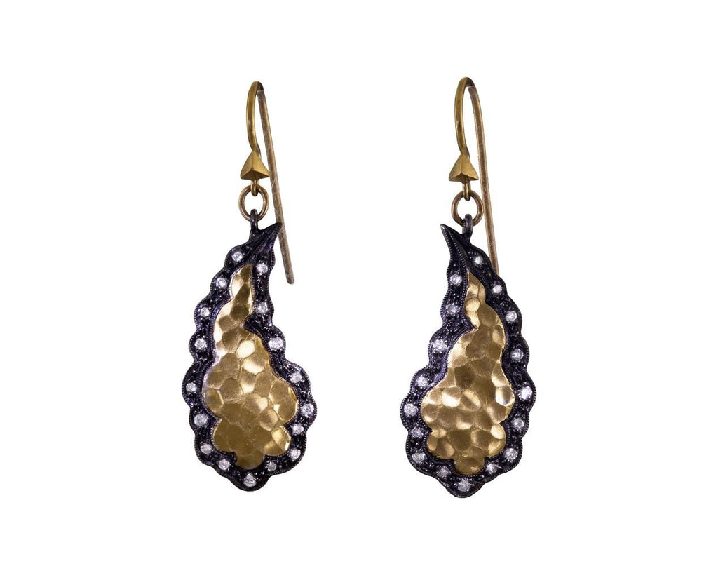 Large Scalloped Hammered Paisley Earrings zoom 1_cathy_waterman_earrings