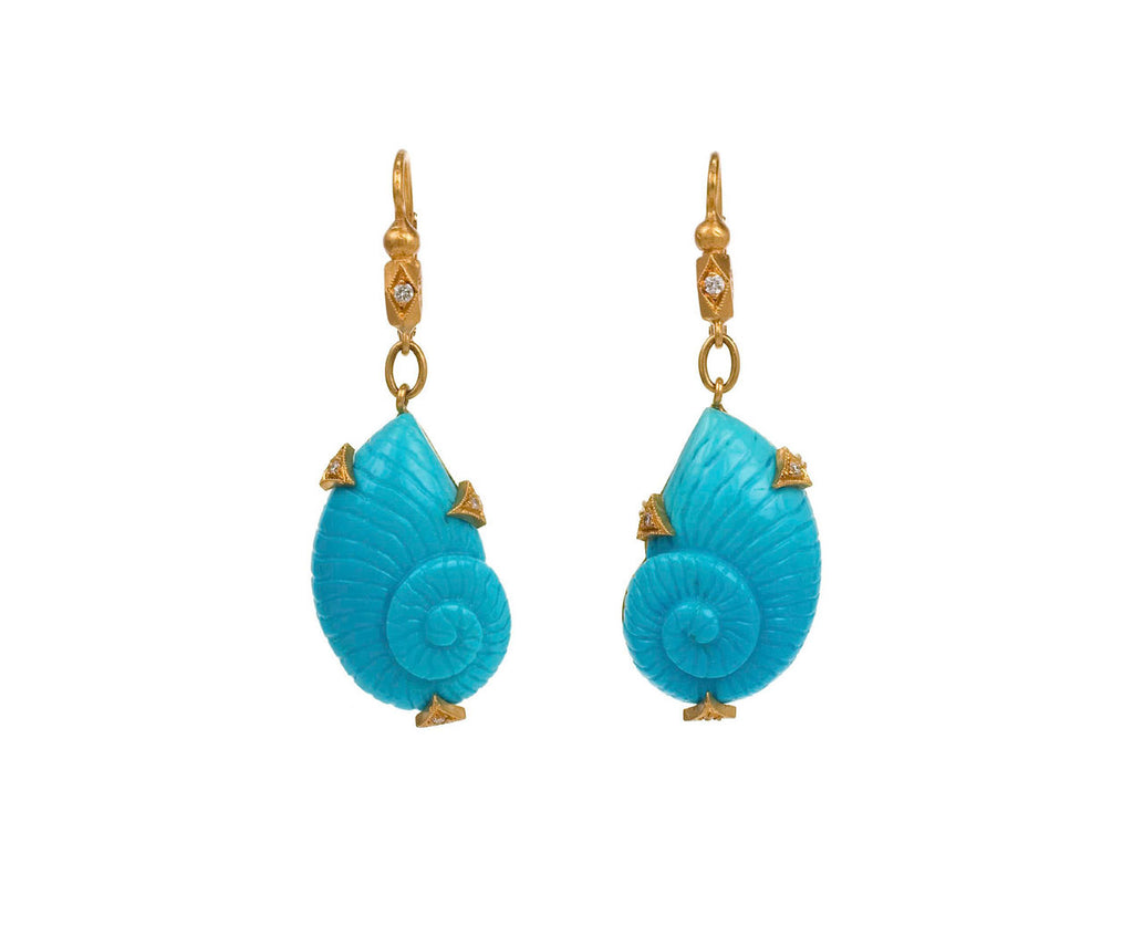 Turquoise Shell Earrings zoom 1