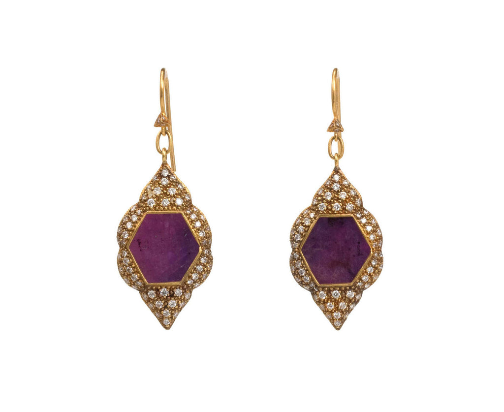 Ruby Slice Scallop Frame Earrings zoom 1