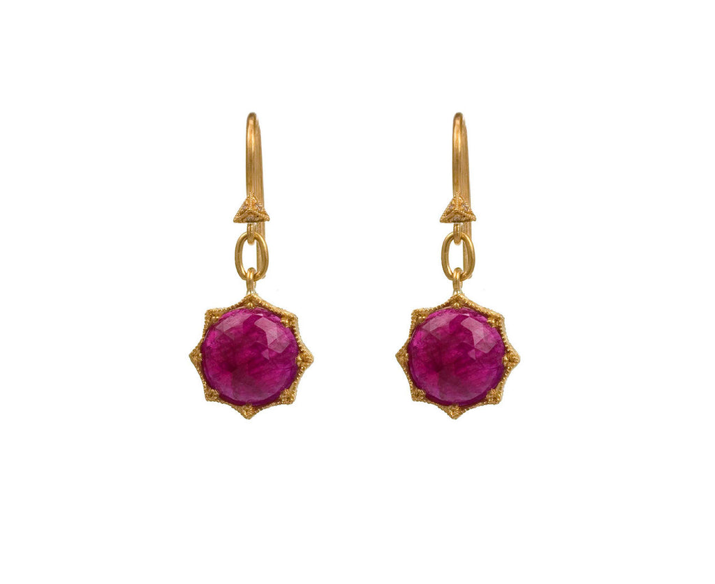 Ruby Bezel Earrings zoom 1