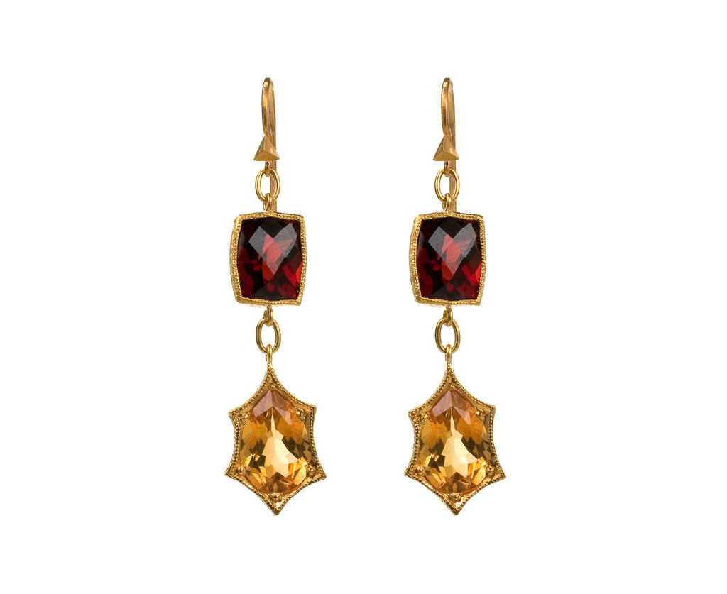 Garnet and Citrine Earrings zoom 1
