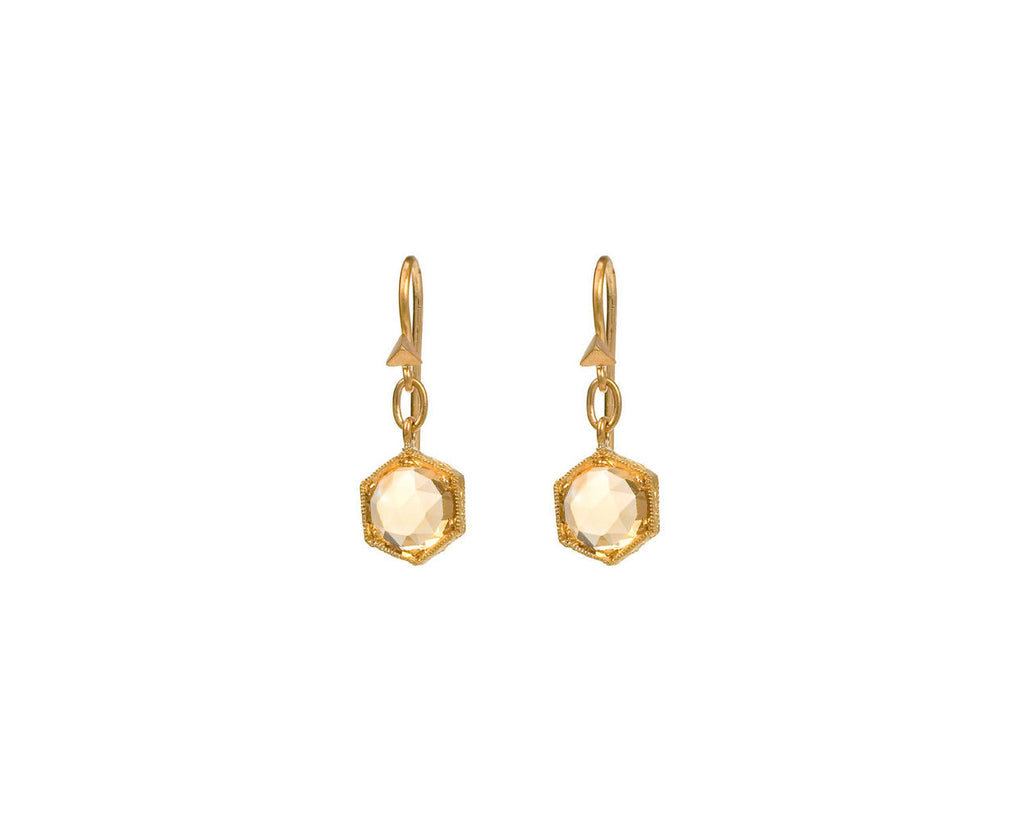 Citrine Sextagonal Earrings zoom 1