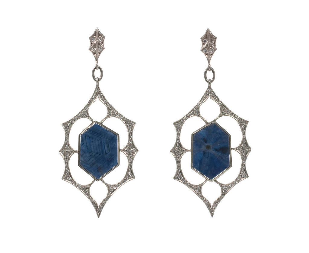 Blue Sapphire Slice Earrings zoom 1