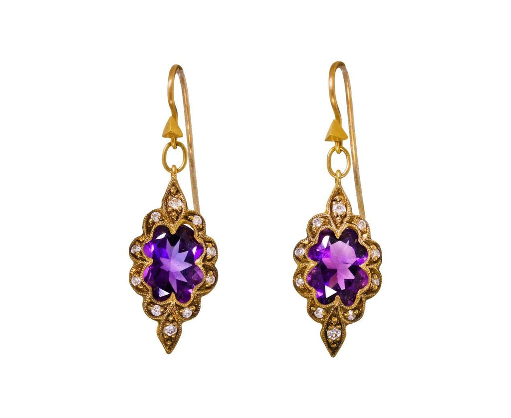 Violet Amethyst Small Scallop Earrings zoom 1-cathy-waterman-earrings