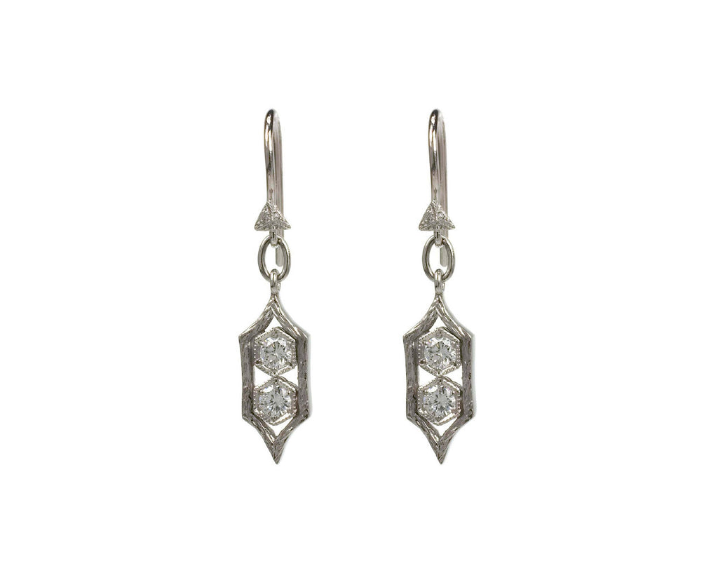 Double Diamond Twig Earrings zoom 1