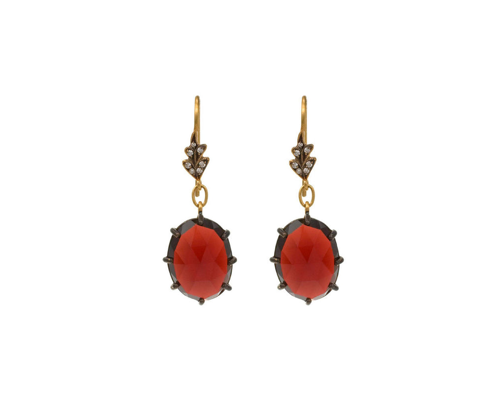 Garnet Leaf Top Earrings zoom 1