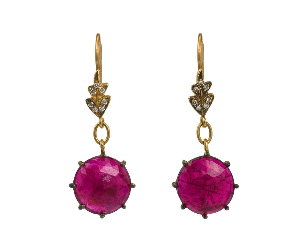 Ruby Leaf Top Earrings zoom 1