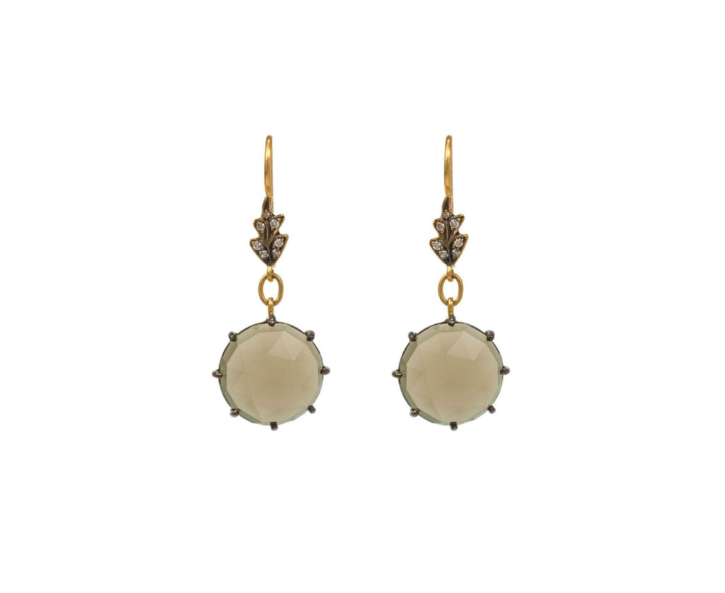 Smokey Quartz Leaf Top Earrings zoom 1