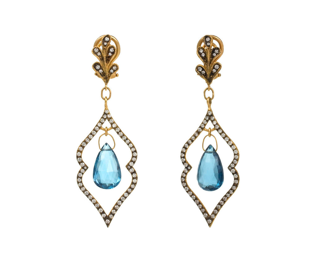 Arabesque Earrings with Blue Topaz zoom 1