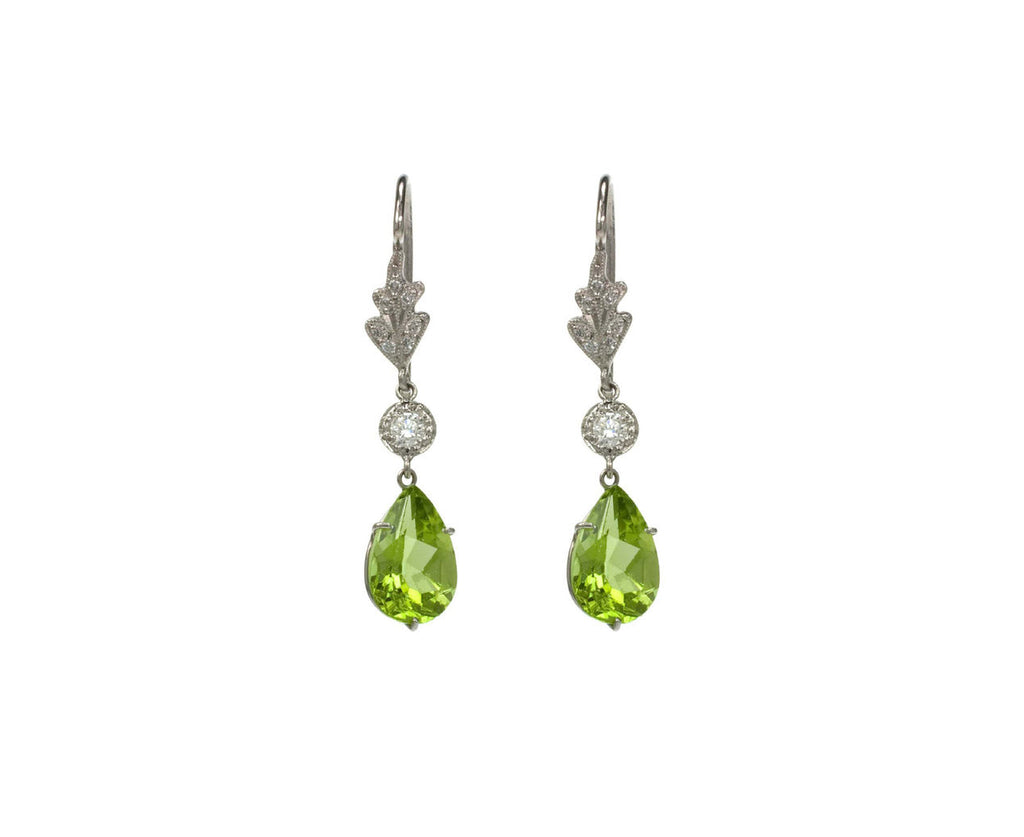 Peridot Pear Leaf Top Earrings zoom 1