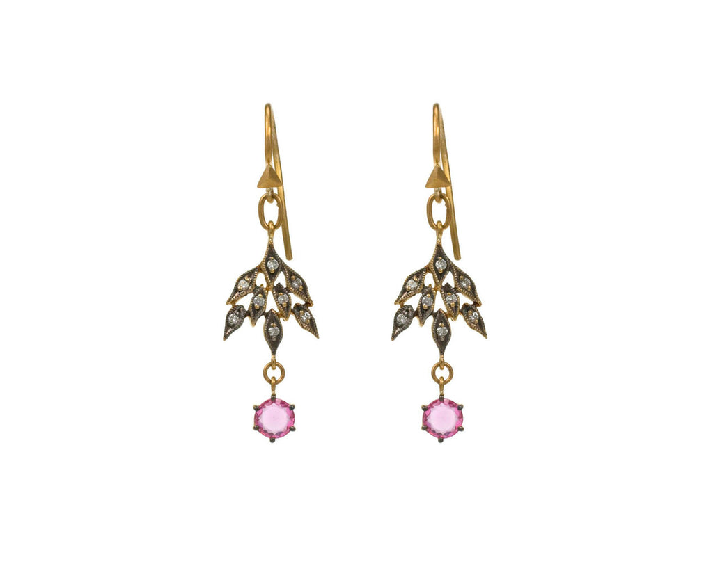 Pink Sapphire Winged Creature Earrings zoom 1