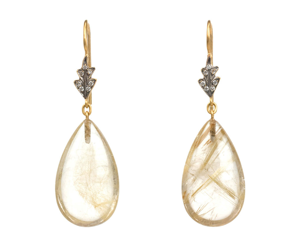 Rutilated Quartz Leaf Top Earrings zoom 1