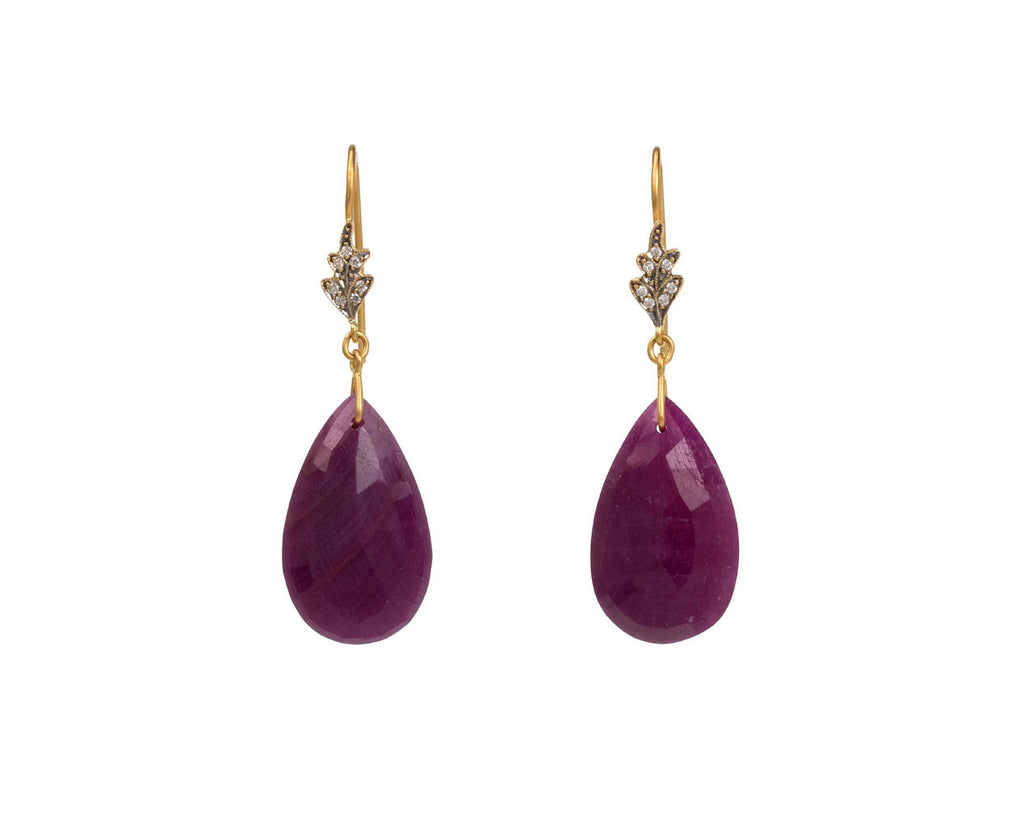 Ruby Leaf Top Earrings zoom 1