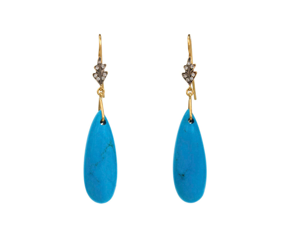 Turquoise Leaf Top Earrings zoom 1