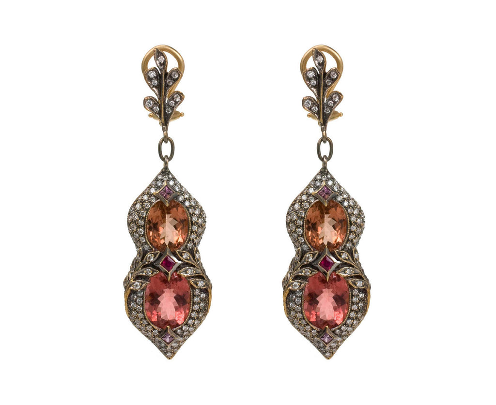 Pink Tourmaline Arabesque Earrings zoom 1